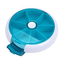 Molyveva Portable Travel Pill Organizer with Moisture-Proof Design and 7 Compartments for Compressional Rotation to Hold Vitamins, Supplements and Medication