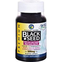 Amazing Herbs Cold-Pressed Black Seed Oil 500mg Softgels, 90 Capsules, 1 Ounce