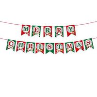 BBFairy_Christmas 🎀🎀 Paper Garlands Hanging Flag Decoration Banquet Decoration - Creative Deer, Layout, English Letters, Flag for Christmas (B)