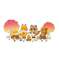 LIEJIE Mobile Creative Wall Affixed with Decorative Wall Window Decoration Forest Cartoon Animal Creative Wall Sticker Children's Room Kindergarten Personality Wall Sticker 50x70cm (Multicolor)