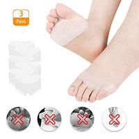 Foot Cushion Pads for Women Men, Ball of Foot Cushions Inserts Metatarsal Pads Ball Reusable Gel Foot Cushion Cushions for Neuroma, Callus, Blisters Forefoot Pain High Heels Dancers (3 Pairs-6Pcs)