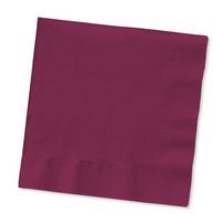 Creative Converting Touch of Color 100 Count 2-Ply Paper Dinner Napkins, Burgundy , 15" x 17" - 273122