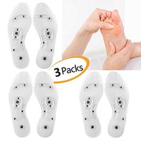 3 Pairs Acupressure Magnetic Massage Insoles, Oumers Foot Massage Shoe-pad Foot Therapy Reflexology Pain Relief Shoe Insoles,Transparent (US M:7-9 W:8-10)