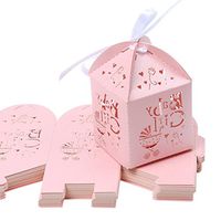 ROSENICE Wedding Candy Favors Candy Bonboniere Boxes Wedding Favors in Pink 50 of Pack