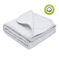 Zenssia Organic Cotton Baby Blanket Warm, Breathable and Super Soft Quilted Toddler Blanket for Boys and Girls - Hypoallergenic Thermal Crib Blanket Thick and Light Weight 39x39 Inches Large -Gray