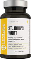 LES Labs St. John's Wort Extract, Natural Supplement for Stress & Anxiety Relief, Positive Mood, 0.3% Hypericin, 500mg, 100 Capsules