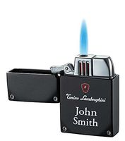 Personalized Tonino Lamborghini Matte Black Duro Torch Flame Lighter with Free Laser Engraving