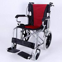 Wheelchairs Wheelchair Folding Trolley Old Man Scooter Aircraft Wheelchair Portable Shopping cart Pneumatic Tires/Can Bear 150 kg (Color : Red, Size : 86688cm)