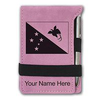 Mini Notepad, Flag of Papua New Guinea, Personalized Engraving Included (Pink)