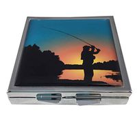 Fisherman Four Section/Compartment Square Pocket/Purse/Travel Pill Box Case