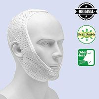 Anti Snoring Chin Strap for Cpap Users, Comfortable Mesh Breathable My Stop Snoring Solution Chin Strap Anti Snore Stopper Anti Snoring Devices Strips Mask Belt Head Jaw Sleep Aid for Women Men(White)
