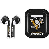 Skinit Decal Audio Skin for Apple AirPods with Wireless Charging Case - Officially Licensed NHL Pittsburgh Penguins Distressed Design