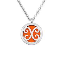 Q&Locket Initial Letter A-Z Premium Aromatherapy Essential Oil Diffuser Locket Necklace With 12pcs Refill Pads (X)