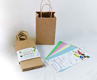 [25 Pcs] Brown Paper Gift Bags with Handles Bulk. Bonus Colored Papers. Perfect Size 3.25 x 5.25 x 8.4 for Shopping, Packaging, Retail, Party, Craft, Gifts, Wedding, Recycled, Merchandise Bag (25)
