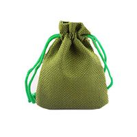 LKXHarleya 50PCS Burlap Gift Bag with Drawstring, Small Burlap Hessian Party Favor Bags, Jewelry Pouches Candy Treat Jute Bag for Wedding Party DIY Craft and Christmas, 6inch X 8inch, Green
