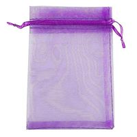 100 Pieces 4x6 inches Gift Wrap Bags Purple, Organza Sheer Fabric,Drawstring Classy Present Bags for Baby Shower Favor,Candy,Christmas Favour,Sample Packing Decorative,Handmade Soap,Merchandise,Makeup