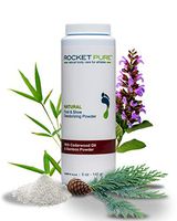 Rocket Pure Natural Cedar Foot Deodorant and Shoe Deodorizing Powder for Athletes. Large 5-Ounce Bottle.