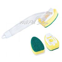 Kitchen Cleaning Brush Scrubber Dish Washing Brushes With Refill Liquid Soap Dispenser Kitchen Clean Accessories