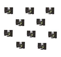 Prestige Cartridge 10 x TZ-SM941 18 mm x 8 m Label Tape for Brother P-Touch Printing Machine - Black on Strong Matt Silver (Pack of 10)
