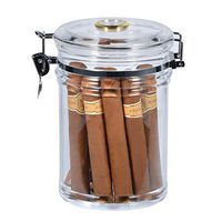 Volenx Acrylic Cigar Humidor Jar with Hygrometer, Clear Cigar Storage Container Canister, Holds About 20 Cigars