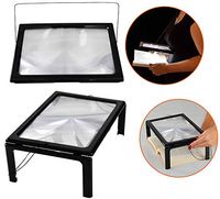 HOME-X Illuminated Magnifying Reader with Standing Legs and Neck Strap
