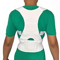 Orthopedic Corset Back Posture Corrector Men Women Magnetic Belt Shoulder Support Magnetic Therapy,White,XXL