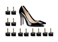 6 Pairs Lady Women Non-Slip Heel Cap Shoe Replacement Heel Tip Replacement Dowels Shoe Repair Tip High Heel Cap Protectors(Black 10mm x 10mm)