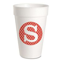 Personalized (A-Z) Foam Party Cups - Styrofoam 16oz 10 Pack (Letter"S")