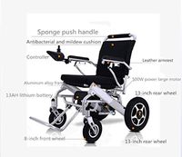 DDPP Foldable Electric Wheelchair, Lightweight and Durable,Gray