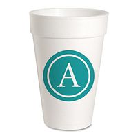 Personalized (A-Z) Foam Party Cups - Styrofoam 16oz 10 Pack (Letter"A")