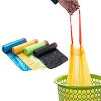 Zcuhen Drawstring Trash Bags Strong & Durable 5 Gallon Small Garbage Bags 12/60 Count Multi-Color Wastebasket Bin Liners for Bathroom Bedroom Office Garbage Can