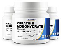 Nutricost Creatine Monohydrate 500G (3 Pack) - 5000mg Per Serv, 500G and 400 Servings Each - Pure Creatine Monohydrate - Explosive Energy & Power