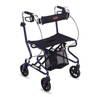 Rollators & Walkers Rolling Walkers Elderly Walker Folding Shopping Cart Walker Lightweight Four-Wheel Roller Walker with Padded Seat Lockable Brake Height Adjustable