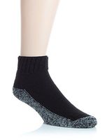 Diabetic Care Quarter Crew Socks, Black, Medium