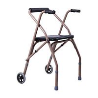 Wheel Walker with 2 Wheels for Walking Frame Elderly Walker Adjustable Height Folding Walker with Seat