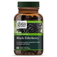 Gaia Herbs, Black Elderberry, Organic Sambucus Elderberry Extract for Daily Immune and Antioxidant Support, Vegan Powder Capsules, 120 Count (Pack of 1)