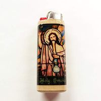 Holy Smoke Jesus Bong Lighter Case Holder Sleeve Cover Pot Weed Marijuana Ganja Cannabis Fits Bic Lighters