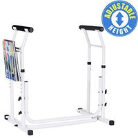 Vaunn Medical Bathroom Adjustable Height Toilet Rail Grab Bar and Commode Safety Frame Handle