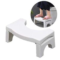 Squatting Folding Toilet Stool Non Slip Toilet Bathroom Bath Squat Step Stool, White