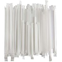 Disposable Plastic Drinking Straws - Individually Paper Wrapped (Clear, 500)