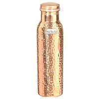 Prisha India Craft 1000ml / 33.81oz Hammered Copper Water Bottle | Joint Free, Water Bottle - Handmade Item
