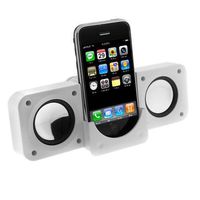 White Portable Folding Stereo Speaker For Apple iPod Touch Ithouch Classic, Video, iPhone 1G 3G iPhone 4 4GS 5 5s SE