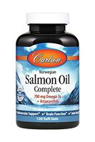 Carlson - Salmon Oil Complete, 700 mg Omega-3s + Astaxanthin, Cardiovascular Support, Brain Function & Joint Health, 120 Softgels