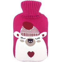 Sun Kea Classic Rubber Hot Water Bag 2 Liter Hot Water Bottle Menstrual Pain Relief Warm Bag with Cartoon Knit Cover