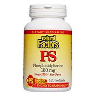Natural Factors, Phosphatidylserine, Support for Memory, Concentration and Brain Functions, Soy and Gluten Free, 120 softgels (120 servings)
