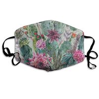 Face Mask Boho Style Cactus Flower Exotic Vintage Trendy Cycling Half Face Earloop Dust Mask for Woman