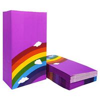 ADIDO EVA Purple Paper Bags Small Rainbow Paper Party Favors Bags (5.1 x 3.1 x 9.4 in Purple 50 CT)