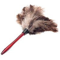 TQ 32cm Ostrich Natural Feather Duster Brush Wood Handle Anti-Static Cleaning Tool Household Furniturer Car Dust Cleaner Tool