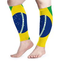Cvcxvcxvcxvc Flag of Brazil Calf Compression Sleeve - Leg Compression Socks for Shin Splint Calf Pain Relief Fit for Men Women and Runners