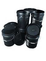 Bucket Kit, Seven 5-Gallon Black 90 mil Buckets with Snap-On Lids